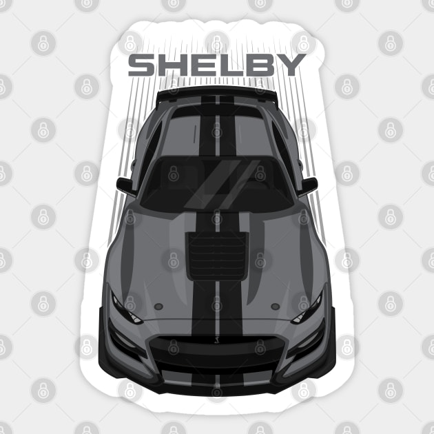 Ford Mustang Shelby GT500 2020-2021 - Magnetic Grey - Black Stripes Sticker by V8social